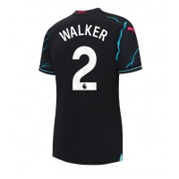 Camisa de Futebol Manchester City Kyle Walker #2 Equipamento Alternativo Mulheres 2023-24 Manga Curta